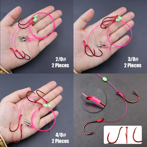 Móc câu bạch tuộc đỏ hiệu suất cao có logo tùy chỉnh 2/0 3/0 4/0, bộ dụng cụ câu sẵn 3 móc, đầu móc được mài sắc hóa học, có xoay - Product Image 6