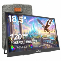 Moniteur de jeu pour voyage d'affaires, 18,5 pouces, 120 Hz, 2K QHD IPS, écran d'ordinateur portable ultra fin, écran externe, appareil de jeu