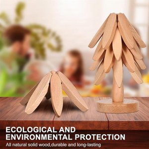 Vaso ciotola teiera piatto caldo in <span class=keywords><strong>legno</strong></span> Trivet 4Trivet 1 supporto naturale pieghevole cucina in <span class=keywords><strong>legno</strong></span> Trivet noce nero forma Trivet Trivet - Product Image 4