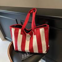Sac fourre-tout grande capacité pour femme, sac de rangement pour animaux de compagnie à rayures rouges, vente chaude, logo personnalisé pour chien, chat, voyage, pique-nique, trajets quotidiens