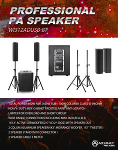 Accuracy Pro Audio WI312AD Professional Stage <strong>DJ</strong> Party Home Theater Subwoofer <strong>Speaker</strong> Amplifiers Columnar <strong>Speakers</strong> <strong>System</strong> - Product Image 6