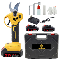 Ciseaux électriques intelligents rechargeables 21V, ciseaux d'élagage d'arbre de 40mm, équipés de deux batteries au lithium outils de jardinage