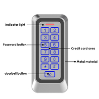 Sistema de Control de Acceso Metálico Autónomo con Teclado Fácil para Exterior, 1000 Usuarios, IP66, Impermeable
