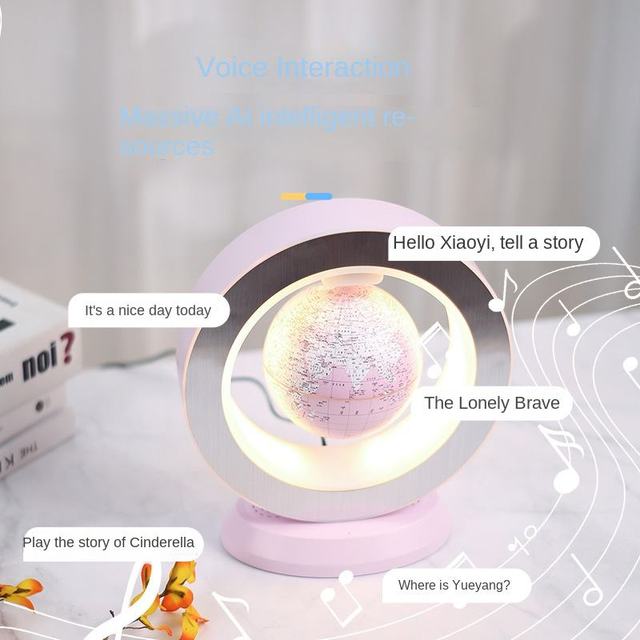 Design Rotating Wireless Phone Charger Magnetic Levitation Floating Globe for Desktop Decor with bluetooth Speaker