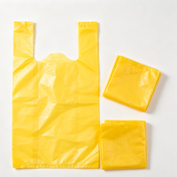 Sac de transport en plastique jaune citron vif uni, polyvalent pour cosmétiques et petits articles à emporter