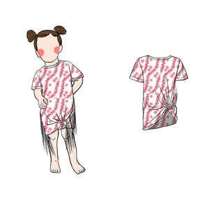 Robe T-shirt une pièce personnalisée pour filles et enfants avec motifs imprimés pour le printemps, l'automne et l'été ODM - Product Image 3