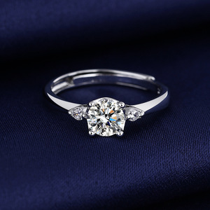 Bague tendance style coréen, motif soleil, lune et étoiles, style TikTok, pour femme, micro-incrustation de zircon, bouche mobile, réglable, vente en gros - Product Image 1