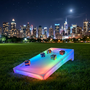 Planche de jeu de Cornhole LED RGBW à changement de couleur avec télécommande, rechargeable, étanche IP65, lumineuse, pour mariages, bars et fêtes - Product Image 1