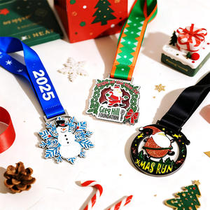 Fabrik benutzer definierte Weihnachten Metall 3D detaillierte Medaillen Schneeflocke Santa Holiday Marathon läuft Auszeichnungen Winter Kampagne Verteilung Geschenk - Product Image 4