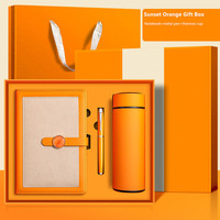 Ensemble cadeau d'affaires en cuir PU, carnet à reliure thermique A5 (100 feuilles), stylo à bille métallique et tasse isotherme - Option de logo personnalisé