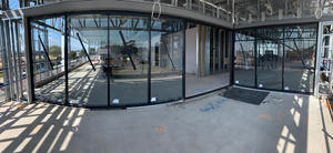 Fisso curvo parete divisoria di vetro della finestra shopfront per hotel lobby con sensore automatico scorrevole design della porta - Product Image 4