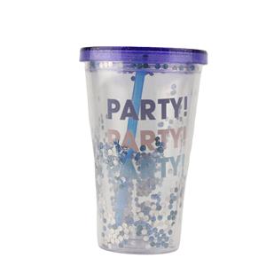 Gobelet isolé à haute pression métallique, Sip, doté de paille en plastique réutilisable, 16 onces, <span class=keywords><strong>bombe</strong></span> à paillettes - Product Image 6