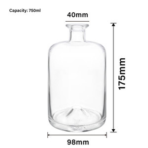 Chất lượng cao pha lê herbalist Vodka Chai rum 750ml tùy chỉnh Whisky rỗng rượu chai thủy tinh - Product Image 4