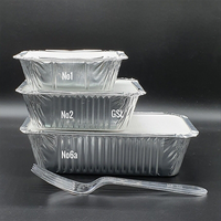 Récipients à emporter jetables en aluminium Plateau en aluminium Plats en aluminium pour restauration rapide Papier imprimé Couvercle en aluminium personnalisé
