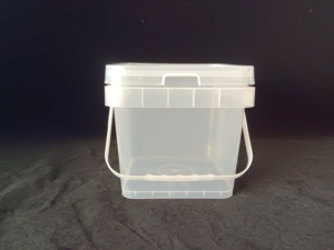 Seau carré en plastique blanc transparent avec couvercle, fourni par l'usine, pour l'emballage alimentaire, biodégradable - Product Image 5