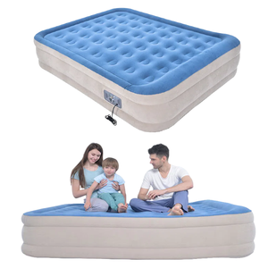 Lit d'air gonflable à trois couches en PVC bleu à 42 trous, doublement élargi, facile à transporter, <span class=keywords><strong>avec</strong></span> pompe électrique, pour le camping - Product Image 4