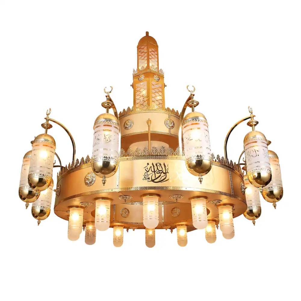 Мечетная люстра, железная Подвесная лампа для большого проекта, античная латунная люстра, лампа