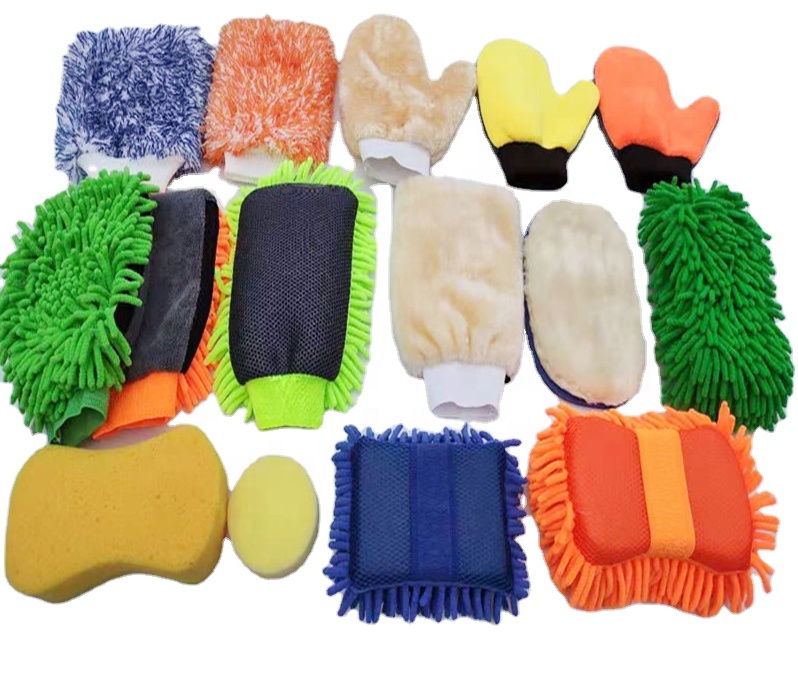 2 в 1 из микрофибры автомойка рукавицей микрофибры, внешняя часть изготовлена из микрофибры Автомойка перчатки оптом