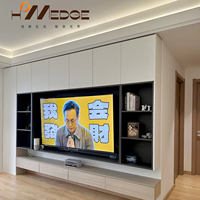 Meuble Mural TV Design Moderne et Contemporain avec Foyer Escamotable, Support TV pour Ferme ou Style Minimaliste, Table Console TV
