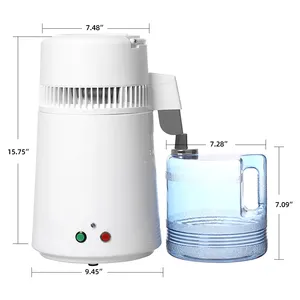 Destilador de agua de plástico con doble botón, máquina de agua destilada con jarra de vidrio, gran oferta