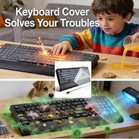 Clavier rétroéclairé filaire USB OEM ODM à grandes touches pour seniors et malvoyants, lettres 4 fois plus grandes à contraste élevé, rétroéclairage LED blanc