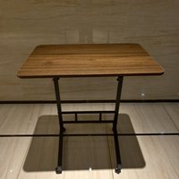 Mesa Auxiliar Ajustable en Altura para Cama, de Melamina y MDF, con Ruedas, para Estudiar o Usar el Portátil, Ideal para Dormitorios Estudiantiles