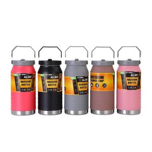 40oz Stainless Steel Straw Water <b>Bottle</b> <b>Flask</b> Outdoor Sports 1200ml Large Capacity Vacuum Water <b>Bottle</b> - Product Image 1