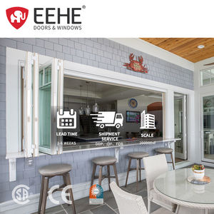 EEHE yatay Modern alüminyum alaşım katlanır pencere ızgaraları ile mutfak ve evler için çift camlı ses geçirmez UV koruma - Product Image 2