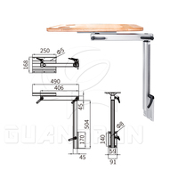 Pieds de table latéraux modernes en alliage d'aluminium pour camping-car, rotation à 360 degrés, réglables, légers et faciles à démonter
