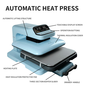 Mesin Transfer panas Panel sentuh cerdas listrik, Printer tekan panas pelepasan otomatis dengan Skateboard tarik keluar - Product Image 2