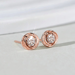 Piccoli orecchini rotondi scintillanti per donna, semplici orecchini a lobo, gioielli alla moda per tutti i giorni - Product Image 5