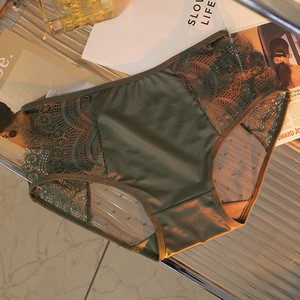 Pure Desire Nuovo Stile Slip a Triangolo a Vita Bassa da Donna, in Raso e Pizzo, Lusso Leggero, Sexy, con Dettagli Traforati, Cintura con Logo e Motivo a Tinta Unita - Product Image 4