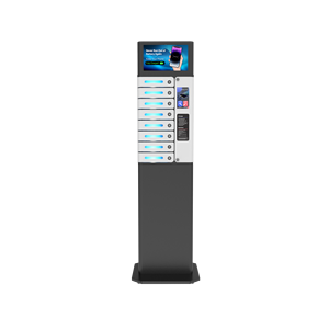 Armadietto di ricarica touchscreen MIA Premium a 8 scomparti con pubblicità opzionale, stazione di ricarica rapida per biblioteca, bar, hotel - Product Image 4