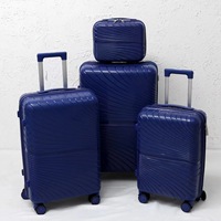 Juego de Maletas de Viaje Vibrantes, Maletas Rígidas de 4 Piezas, Bonitas Maletas con Ruedas Giratorias, Estuche de Cosméticos Combinado