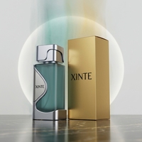 Flacon de parfum carré en verre givré avec logo personnalisé, 100 ml, flacons de luxe avec vaporisateur, emballage en boîte et étiquette métallique