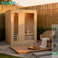 Sauna électrique moderne YEETE en cèdre canadien avec poignée en pierre argentée, écologique, garantie 1 an, centre de bien-être extérieur familial