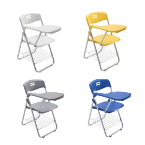 كرسي تدريب قابل للطي بتصميم جديد ، كرسي بلاستيكي من مادة Pp ، جزء من هيكل المقعد ، كراسي طلاب المدارس في الفصول الدراسية مع طاولة للبالغين