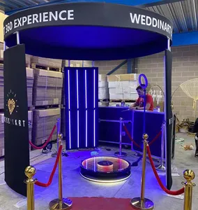 2024 New Technology 360 Photo Booth With Side Lights 360 Spinner Degree Platform Business 360 Photo Booth 8 People