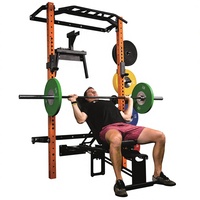 Machine Smith compacte pour usage domestique avec barres de sécurité réglables, équipement de fitness pour haltères