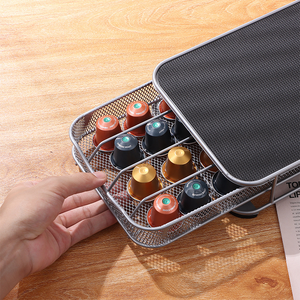Cajón <span class=keywords><strong>de</strong></span> almacenamiento <span class=keywords><strong>de</strong></span> 40 cápsulas <span class=keywords><strong>Nespresso</strong></span> para oficina y hogar al por mayor, soporte para hacer cápsulas <span class=keywords><strong>de</strong></span> café tipo cajón a prueba <span class=keywords><strong>de</strong></span> polvo con almohadilla EVA - Product Image 1
