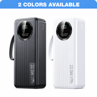 Nouvelle batterie externe de grande capacité PD 20W avec 4 câbles intégrés, écran LED, cordon, charge super rapide, 30000 mAh, avec 5 ports de sortie