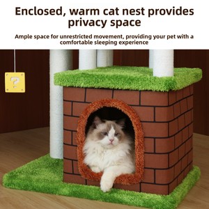 Mushroom Castle <b>Cat</b> Climbing Frame 4 Levels Sisal <b>Scratching</b> <b>Posts</b> Cartoon Style Indoor <b>Cat</b> <b>Tree</b> for <b>Cats</b> - Product Image 4