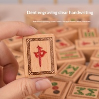 Mahjong en bois massif de hêtre, 37,5 tuiles, pour usage domestique, boîte en bois massif de hêtre, 37,5 tuiles de mahjong en bois de hêtre dans une boîte en bois.