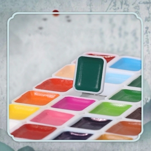 Demi-casserole OEM écologique Vente directe d'usine OEM 24 artiste peintures à l'<span class=keywords><strong>aquarelle</strong></span> moules à gâteau en métal <span class=keywords><strong>aquarelle</strong></span> semi-sèche pour l'art - Product Image 6