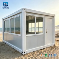 Conteneur de bureau modulaire préfabriqué avec structure en acier à panneaux sandwich, doté d'un design ignifuge et respirant