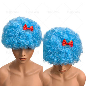 Couleurs Perruque de Costume Synthétique Nouveau Style Perruque Afro avec Cheveux Bouclés Crépus pour les Fans de Football - Product Image 4