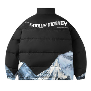 Chaqueta de Montaña para Invierno 2025, para Hombre y Mujer, Casual, a la Moda, Resistente al Viento, Cálida, con Cierre de Cremallera, Diseño Moderno Estampado, Cuello Alto - Product Image 3