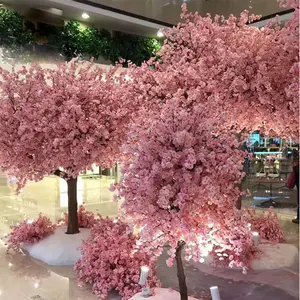 L-tt 사용자 정의 사쿠라 나무 공급 업체 퍼플 화이트 블루 핑크 웨딩 장식 테이블 센터피스 인공 벚꽃 나무