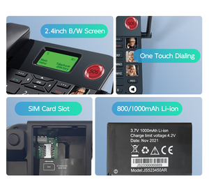 Téléphone sans fil fixe <span class=keywords><strong>4G</strong></span> JIMI, double SIM, écran couleur 2,4 pouces, batterie 1000 mAh, WiFi//Appel SOS, clavier/utilisation sur ordinateur de bureau - Product Image 4