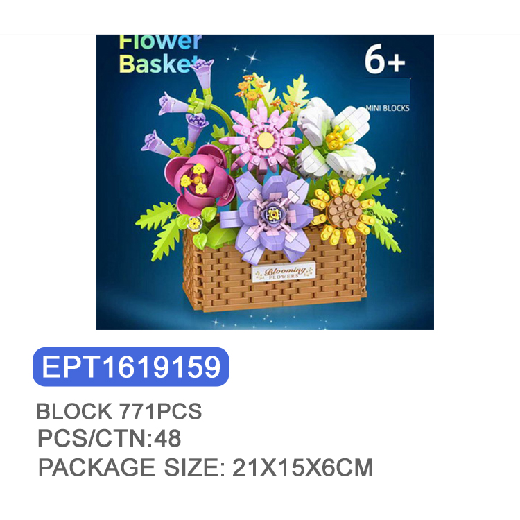 EPT1619159-DIY Mini Blocks Flower Basket 771PCS